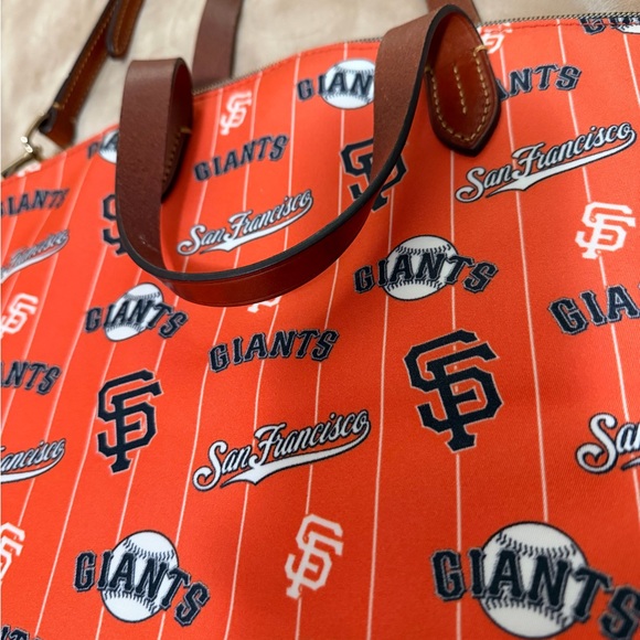 Dooney & Bourke San Francisco Giants Orange Tote Bag Purse Leather Trim - Picture 3 of 10